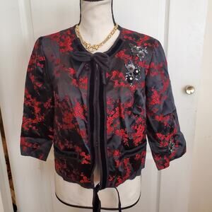 Marc Jacobs Cherry Blossom Brocade Cropped Jacket Top Sz 2 NWT